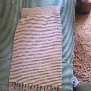 Elegant Tan Knit Skirt